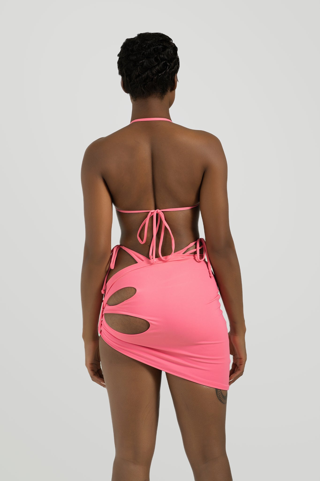 Raven Cut Out Skirt - Bubblegum
