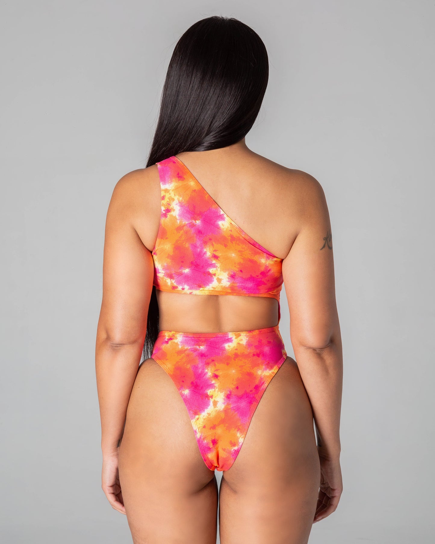 Nikki Cut Out One Piece - Pink/Orange