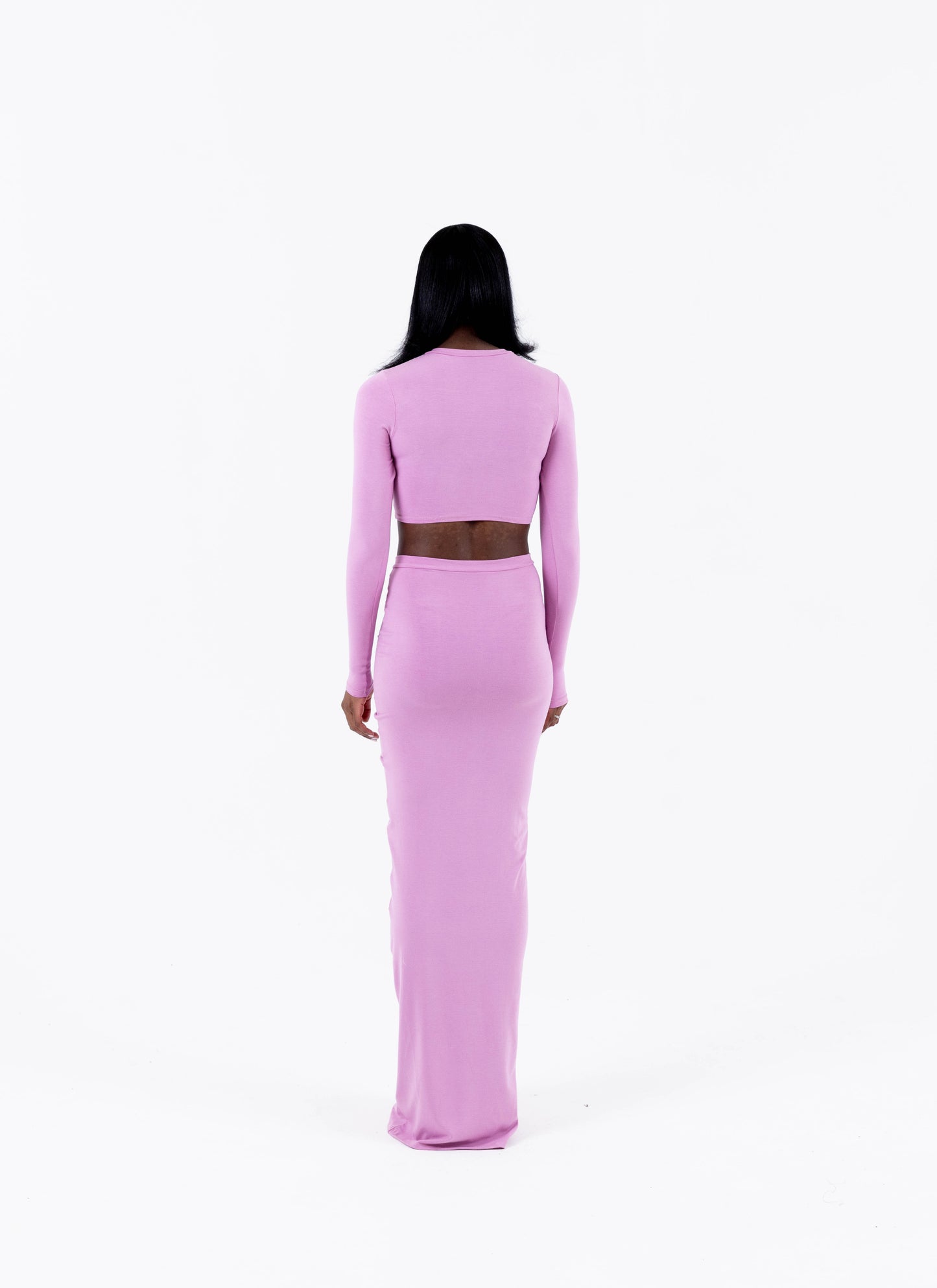 Krystal Ruched Maxi Skirt - Orchid