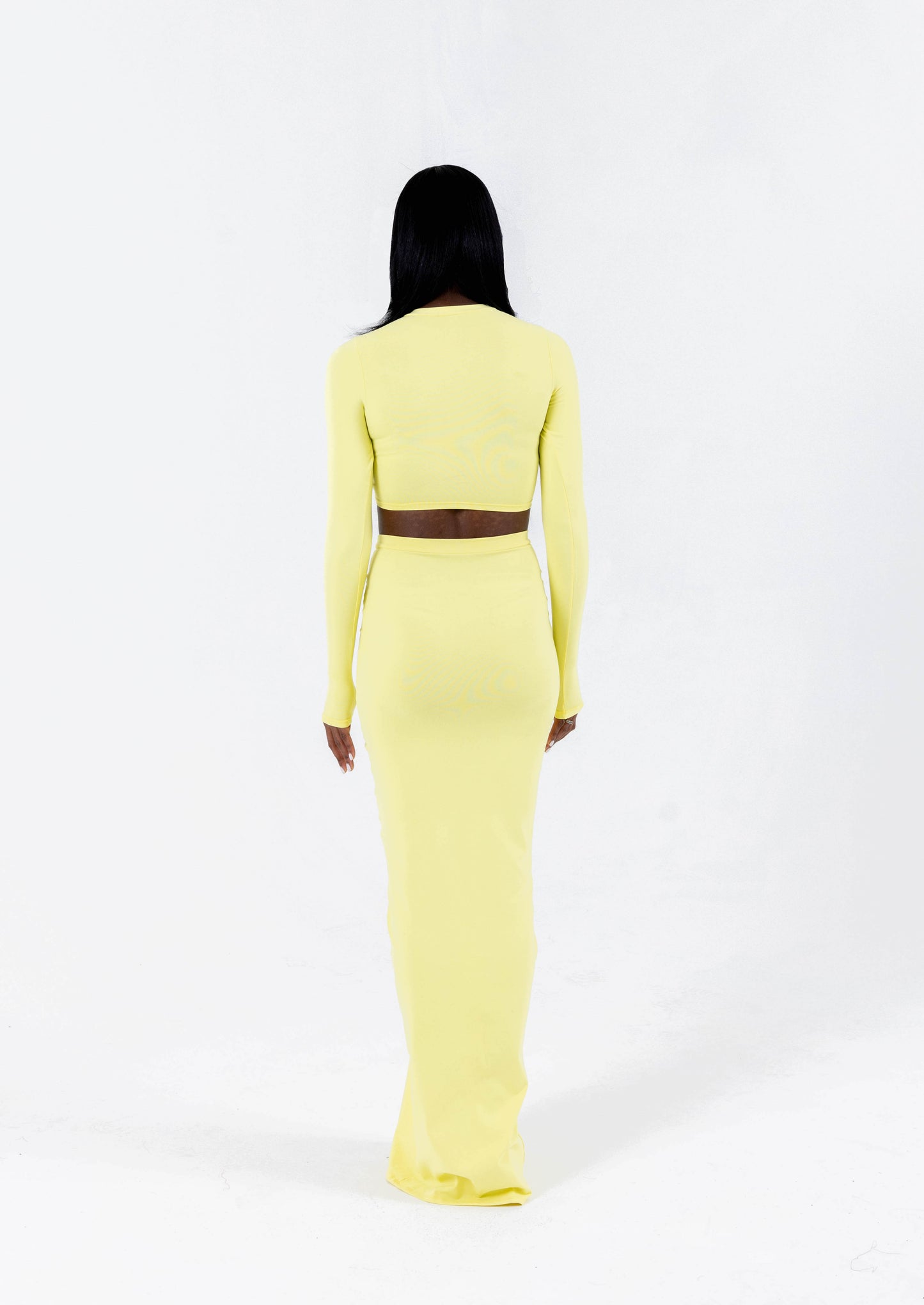 Krystal Ruched Long Sleeve Top - Banana